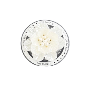 Support téléphone magnétique MagSafe fleur 3D nacrée avec perles sur socle cadeau