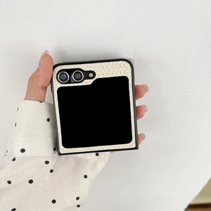 Chic tweed texture folding phone case with black frame for Samsung Galaxy Z Flip