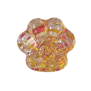 Colorful holographic glitter cat paw 3D expandable phone socket grip stand for desk