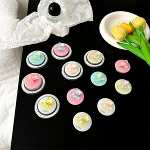 Sparkly magnetic bear phone grip stand set in macaron colors on a stylish background