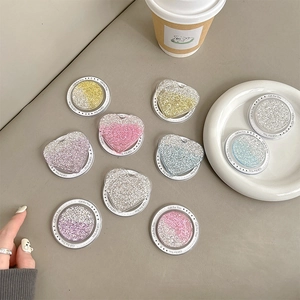 Sparkly glitter heart and round Griptok phone sockets with Gift For You print decoration