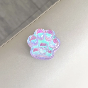 Vue détaillée d'un support de téléphone en forme de patte de chat holographique laser