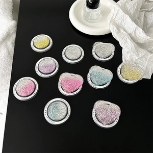 Magnetic Phone Grip Glitter Heart Circular Shape MagSafe Compatible Cellphone Holder Plastic Gradient Sparkly Accessories