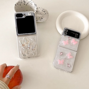 Samsung Z Flip 6 creative case with luxury bow knots and rhinestones design