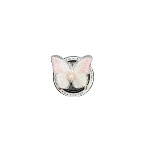 Pink and white butterfly phone grip with pearl accents on Gift For You card display