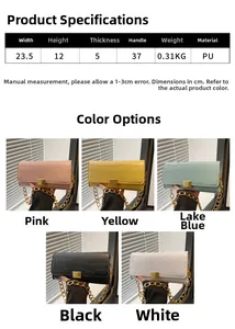 Infographie montrant les dimensions et détails du sac baguette à texture crocodile