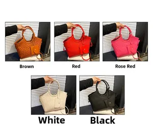 Detailed comparison of vintage pattern tote bags in brown, red, pink, white, and black