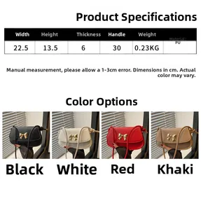 Spécifications de taille pour petit sac à bandoulière en similicuir à nœud doré