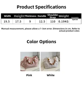 Dimensions détaillées du sac plissé avec largeur de 19,5 cm et bandoulière de 110 cm