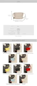 Detailed size specifications and material chart for small litchi texture bucket bag