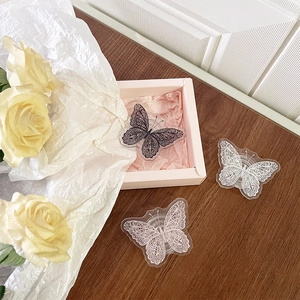 Butterfly Phone Holder Transparent Acrylic Lace Pattern Expandable Griptok Back Stick Socket Stand For Women