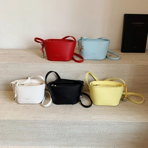 Women Mini Bucket Bag Chic PU Leather Lychee Pattern Crossbody Shoulder Purse Fashion Letter Embossed Minimalist Urban