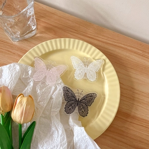 Acrylic butterfly phone grip stand in pink, white and black with lace patterns
