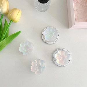 Lot de 4 supports de téléphone patte de chat irisée avec détails cœur effet holographe
