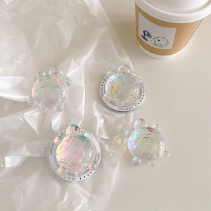 Cute 3D Holographic Turtle Phone Airbag Stand Collapsible Laser Rainbow Magnetic Cell Phone Holder Korean INS Style