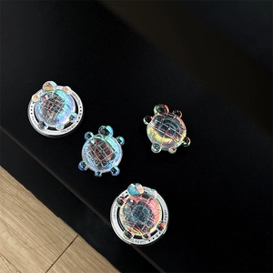 Set of 4 holographic laser turtle phone grips with gradient resin mesh texture finish