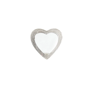 Minimalist silver heart-shaped hollow ring with a clean open design on white background