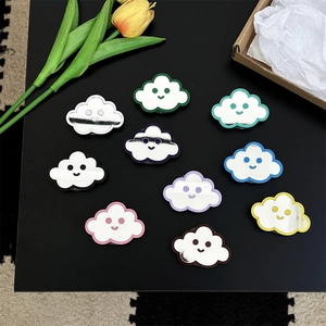 Cute cloud-shaped mirror phone grip sockets in various colors for back of phone case