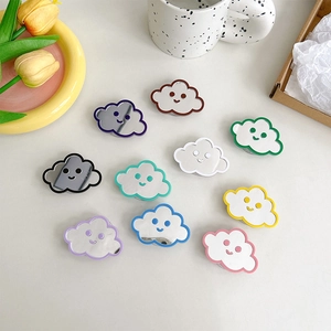 Cute cloud-shaped mirror phone grip stands in multiple colors for desks