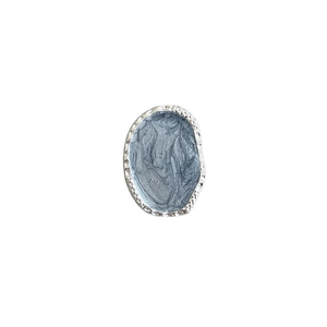 Silver telescopic phone socket stand with marble texture and hammered metal frame