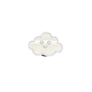 Cute white cloud shaped mirror phone socket grip with smiley face for desktop stand