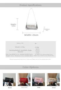 Size chart showing height 13cm and width 25cm for the elegant horsebit shoulder bag