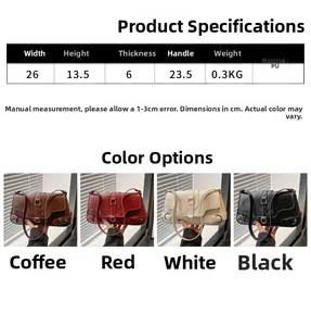 Guide des dimensions et options de couleurs pour le sac à bandoulière en cuir PU