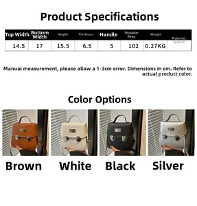 Parametri dimensionali dettagliati della mini borsa quadrata vintage con fibbia in metallo
