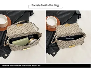 Detail view of the bag's interior main pocket showing capacity for phone and makeup