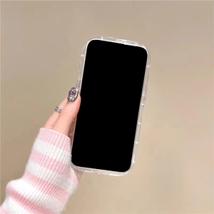 Rhinestone electroplated bear phone case for iPhone 17 Pro Max held by a person
