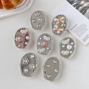 Lot de 7 supports de téléphone style coréen avec fleurs, papillons et strass brillants