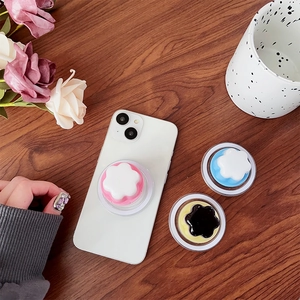 Magnetic Phone Grip Stand Flower Pudding Shape Plastic Retractable Ring Bracket Portable Phone Holder Accessory