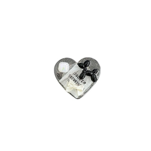 Sparkly black heart phone grip with balloon dog and ribbon in sweet cool aesthetic style
