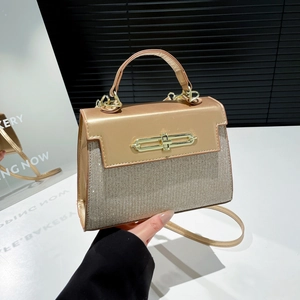Trendy Women Sequin Glitter Crossbody Bag Elegant PU Leather Handbag With Golden Lock And Adjustable Strap For Evening Party