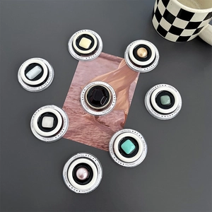 Elegant magnetic collapsible phone grip set with pearls and gemstones in eight styles