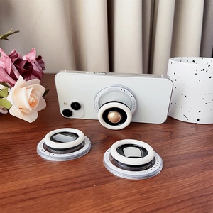 Magnetic gemstone pearl phone grip socket with luxury acrylic base for smartphone stand