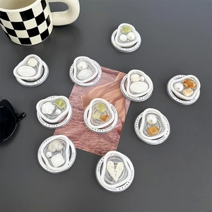 Magnetic heart and pearl phone grip stand with Gift For You decorative base design