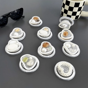 Magnetic heart pearl cell phone socket stand set with 10 various aesthetic designs