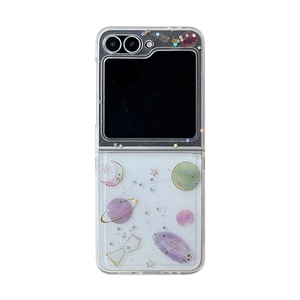 Glitzernde Galaxy-Hülle mit Weltraummuster für Samsung Galaxy Z Flip 6 Faltbildschirm
