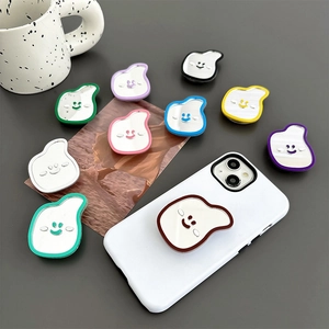 Smiley Face Mobile Phone Grip Stand Acrylic Mirror Retractable Cloud Shape Foldable Bracket Cute Cartoon Desktop Holder