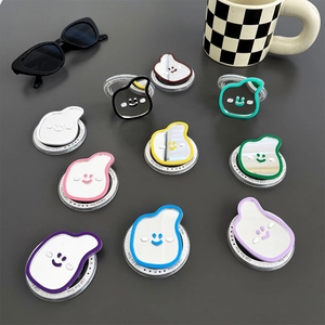Cute banana-shaped mirror phone socket with smiley face and colorful frames