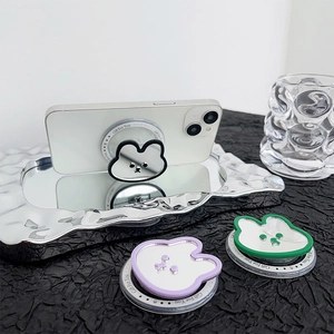 Support de téléphone miroir en forme de lapin avec socle extensible de diverses couleurs