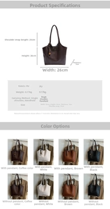 Detailed size guide and material specifications for this large woven PU leather tote bag