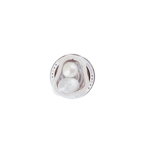 3D heart gem phone grip with white pearl and liquid metal frame on white gift card