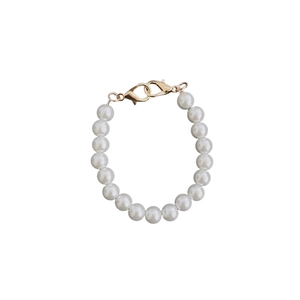Classic white pearl strap with gold lobster clasps for mobile phones or wrist wear