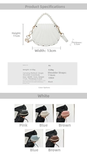 Guide des tailles et choix de couleurs pour le mini sac coquillage avec poignée en perles