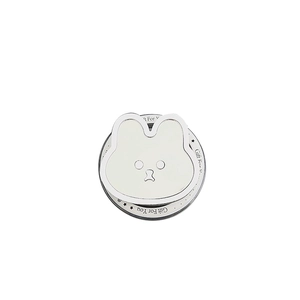 Support de téléphone ours en métal argenté avec effet miroir et base rétractable