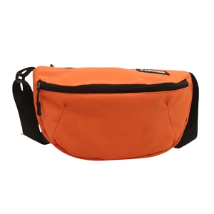 Sac bandoulière en nylon imperméable orange vif avec sangle noire pour voyage quotidien