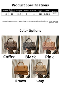 Tableau des tailles et spécifications détaillées pour sac bandoulière vintage coloré