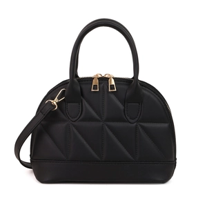 Chic black quilted shoulder bag with gold hardware and removable strap for women